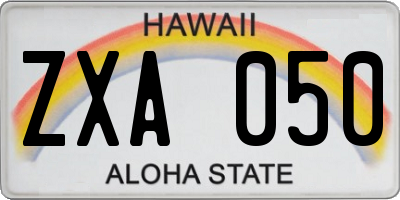 HI license plate ZXA050