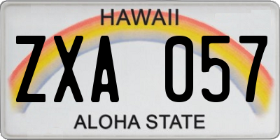 HI license plate ZXA057