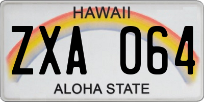 HI license plate ZXA064