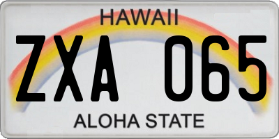 HI license plate ZXA065