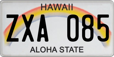HI license plate ZXA085