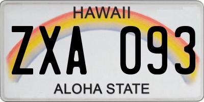 HI license plate ZXA093