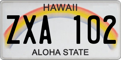 HI license plate ZXA102
