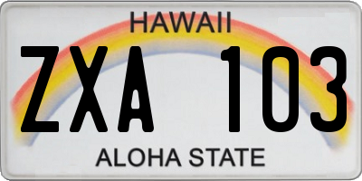 HI license plate ZXA103