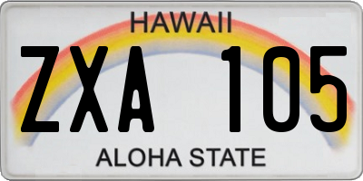 HI license plate ZXA105