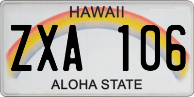 HI license plate ZXA106
