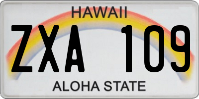 HI license plate ZXA109