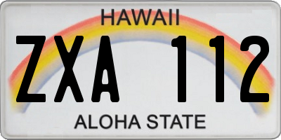 HI license plate ZXA112