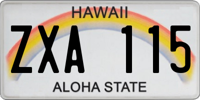HI license plate ZXA115