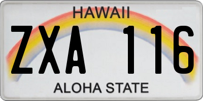 HI license plate ZXA116