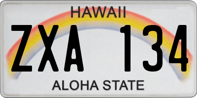 HI license plate ZXA134