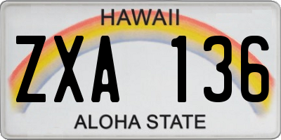 HI license plate ZXA136