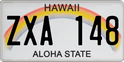 HI license plate ZXA148