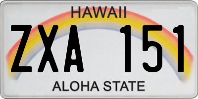 HI license plate ZXA151