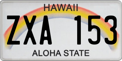 HI license plate ZXA153