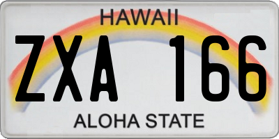 HI license plate ZXA166