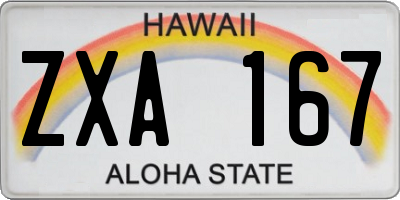 HI license plate ZXA167