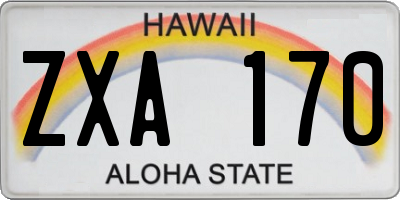 HI license plate ZXA170