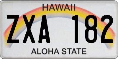 HI license plate ZXA182