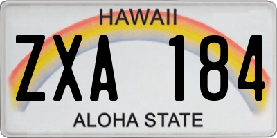 HI license plate ZXA184
