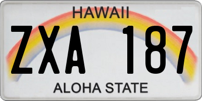 HI license plate ZXA187