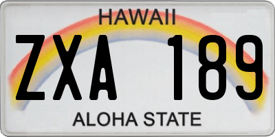 HI license plate ZXA189