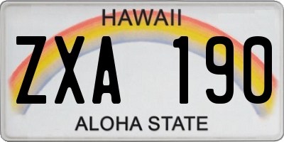 HI license plate ZXA190
