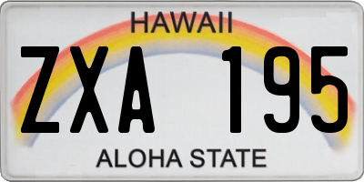 HI license plate ZXA195