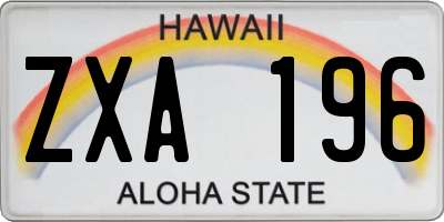 HI license plate ZXA196