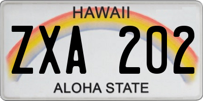HI license plate ZXA202