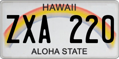 HI license plate ZXA220