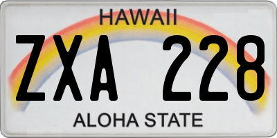 HI license plate ZXA228