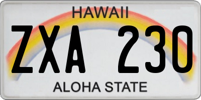HI license plate ZXA230