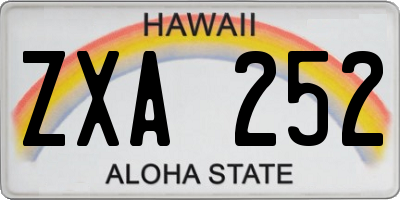 HI license plate ZXA252