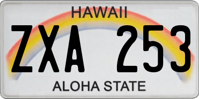 HI license plate ZXA253