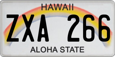 HI license plate ZXA266