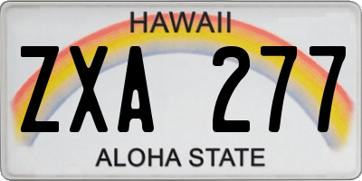 HI license plate ZXA277