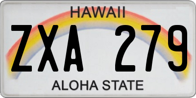 HI license plate ZXA279