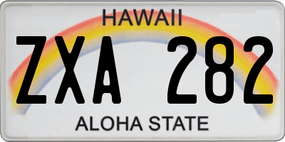 HI license plate ZXA282