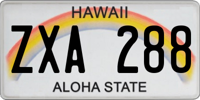 HI license plate ZXA288