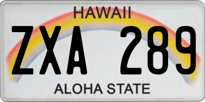 HI license plate ZXA289