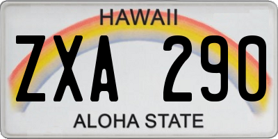 HI license plate ZXA290