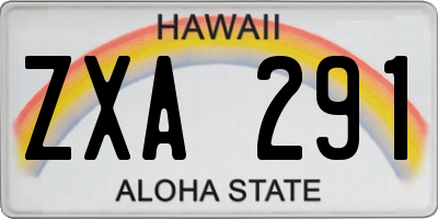 HI license plate ZXA291
