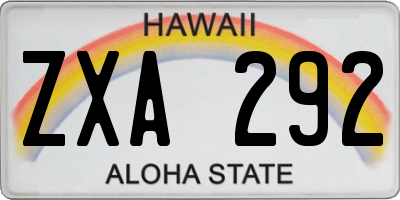 HI license plate ZXA292