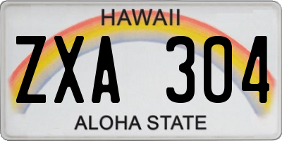 HI license plate ZXA304