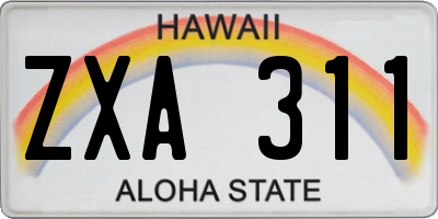 HI license plate ZXA311