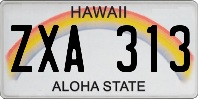 HI license plate ZXA313