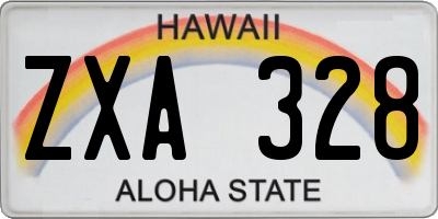 HI license plate ZXA328