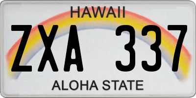 HI license plate ZXA337