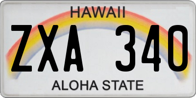 HI license plate ZXA340